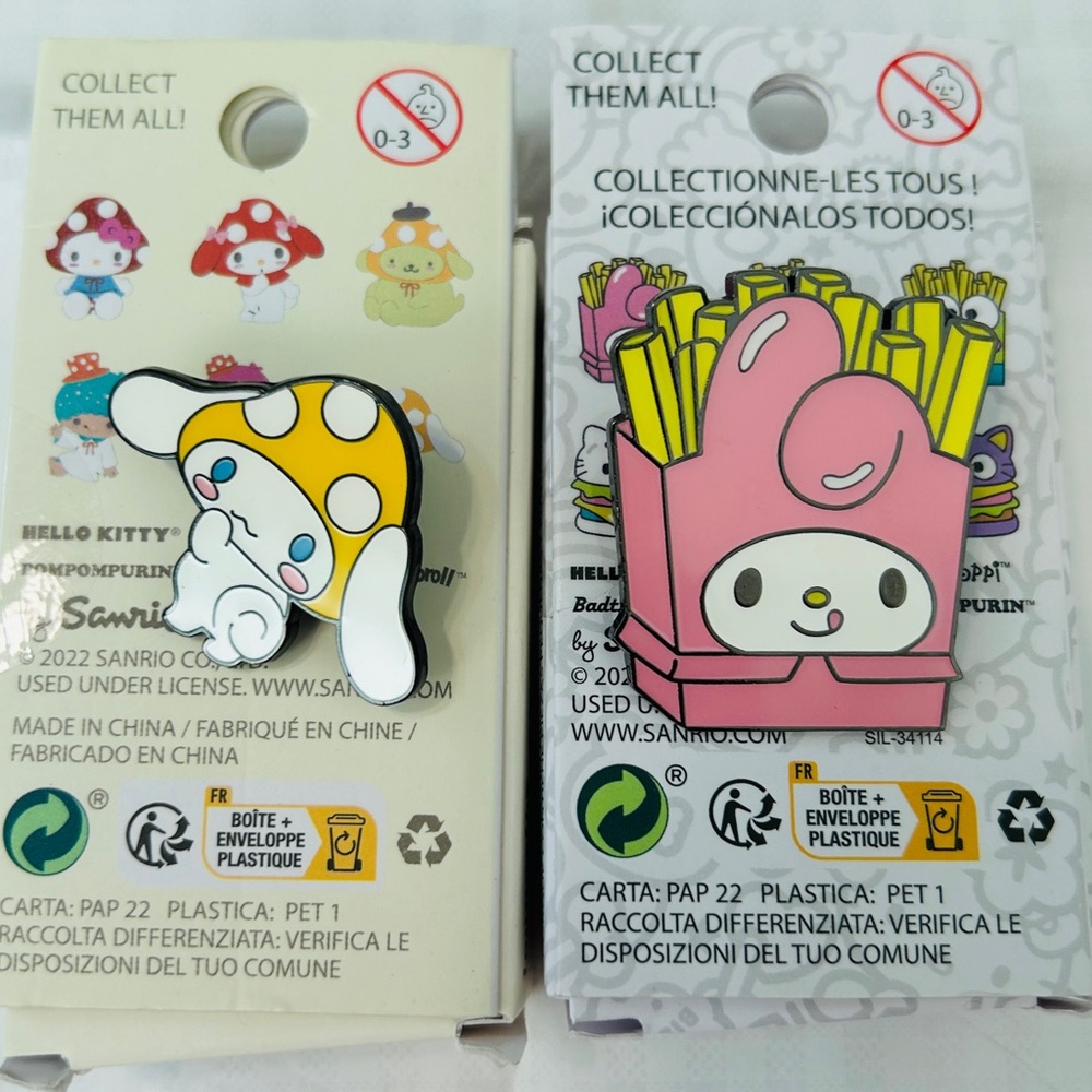 Hot Topic Yellow and Pink Character Pins